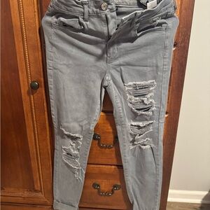 American Eagle Outfitters Ripped Blue/Gray Skinny Jeans